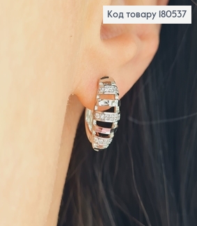 Серьги родированые Овал, английская застежка 1,6*0,6см Xuping 180537 фото