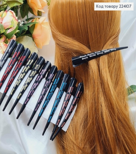 Заколка стрела металл, 12шт/уп, с блестками, цвета в ассорт. 13см 224107 фото 1