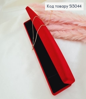 Коробка велюр красная длинная 21,5 * 4,5 * 2,5 см 513044 фото