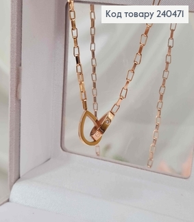 Цепочка, золотого цвета, с подвеской Два сердца Картье, 40+5см, сталь Stainless Steel 240471 фото