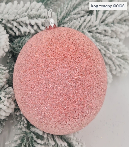 Игрушка шар 100мм Паморозь РОЗОВАЯ, Украина 610106 фото 1