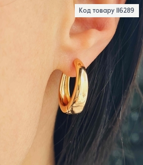 Серьги кольца 2см, Суженные вверх, шир.5мм Xuping 18K 116289 фото