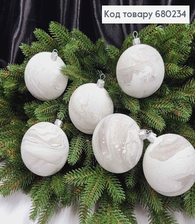 Іграшка куля 80мм ПЛАНЕТА, колір СІРИЙ З ГРАФІТОВИМ, 6шт, Україна 680234 фото