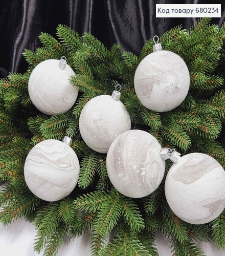 Іграшка куля 80мм ПЛАНЕТА, колір СІРИЙ З ГРАФІТОВИМ, 6шт, Україна 680234 фото 1