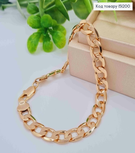 Браслет ПАНЦИРНОЕ ПЛЕТЕНИЕ, ширина 7мм, длина 19см, Xuping 18K 151200 фото 1