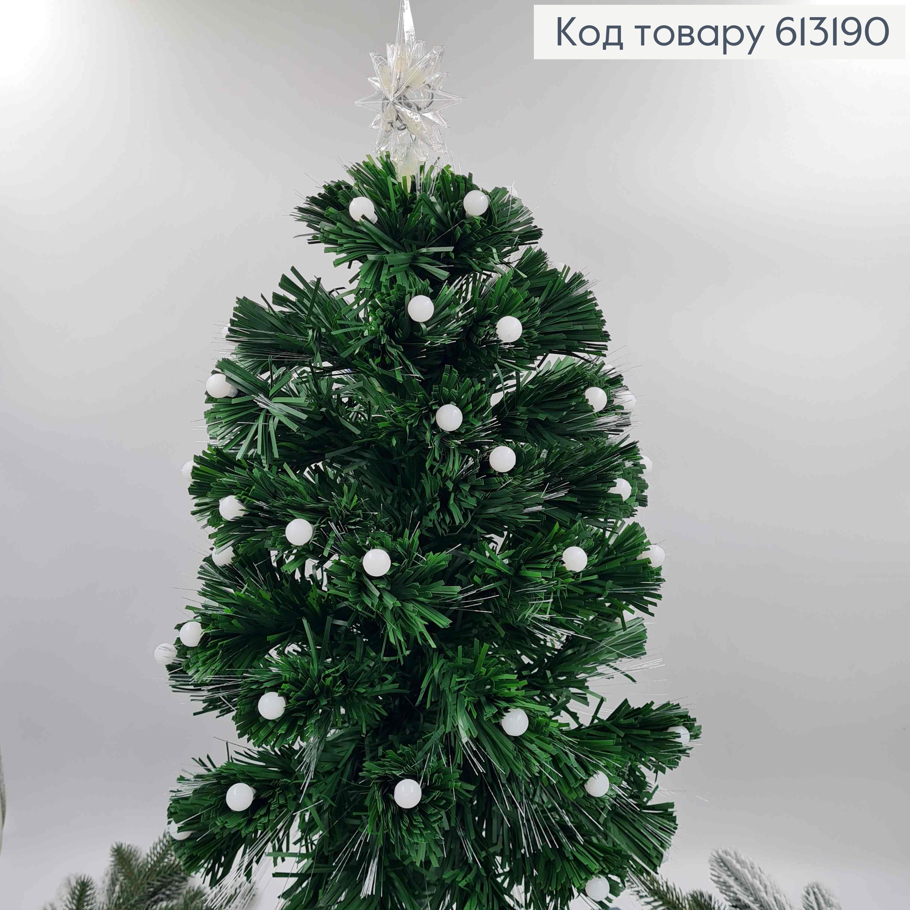 Елка-Гирлянда, Цветная мигающая с шариками, со звездой, зеленая, 70см (Мягкая) 613190 фото 2