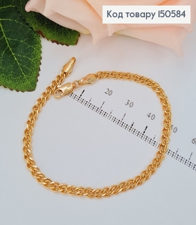 Браслет 3мм ширина,длина 18,5см плетение Нонна,Xuping 18K 150584 фото