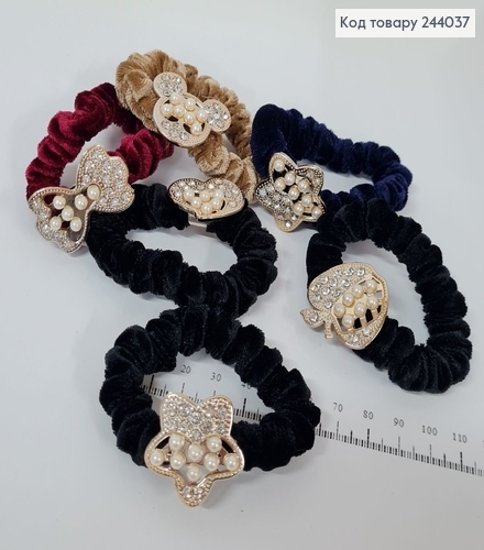 Резинка велюр с брошью в асс. 244037 фото 1