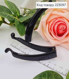 Заколка банан, глянцевий чорний, 8,5см 223097 фото