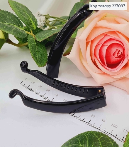 Заколка банан, глянцевий чорний, 8,5см 223097 фото 1
