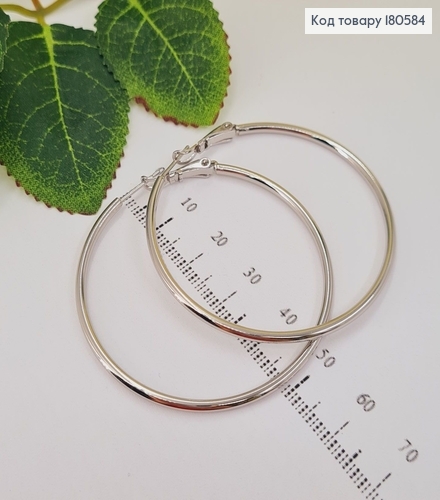 Серьги кольца 5см родированые Xuping 180584 фото 1