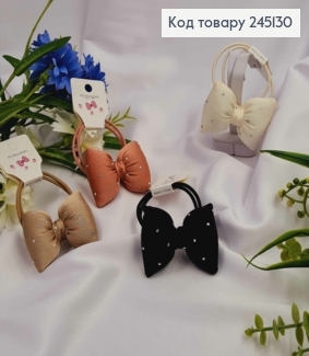 Резинка двойная с Бантиком в камешках, 5см, пастельных цветов в ассортименте. 245130 фото