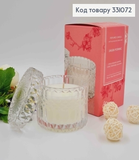 Парфумована свічка  з кришкою, СОЄВА, SACURA MORNING (cherry,jasmine,violet,heliotrope,cucumber) 331072 фото