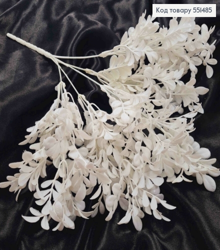 Искусственная композиция декоративный Куст, БЕЛОГО цвета, 5 веточек на металлическом стержне, высота 37см. 551485 фото 1