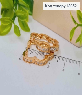 Серьги кольца "Облако" с Блестящими камешками, 2,1см, Xuping 18К 118652 фото