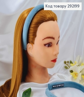 Обруч пластик, м'якенький велюр, ХВОЙНИЙ, шир.2см.  292199 фото