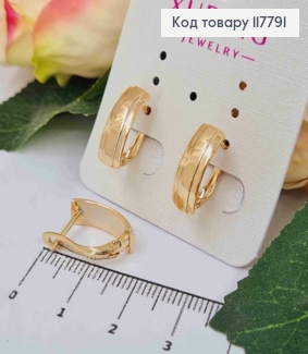 Серьги Прямоугольные, 1,6*0,6см, английская застежка, Xuping 18K 117791 фото