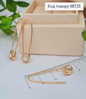 Серьги "Шпилька" с блестящими камнями, длина 3,2см, XUPING 18K 118725 фото