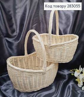 Набір кошиків  плетених 2шт ВИБІЛЕНИХ (Верх: 43*33см,36*27см)(глибина:13 і 15см), ПОЛЬЩА 283055 фото
