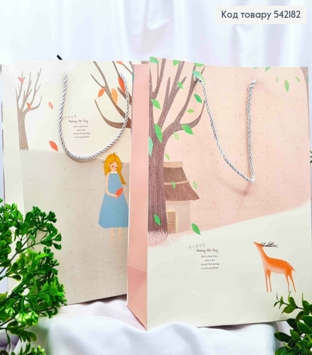 Пакет бумажный, "Нежная лань" в пастельных тонах, 33*25*12см 542182 фото 1