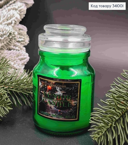 Аромасвічка в банці Marzipan, 70*100мм, 18год/горіння, (aroma/dekor/relax), YUNIOR CANDLE 341001 фото 1