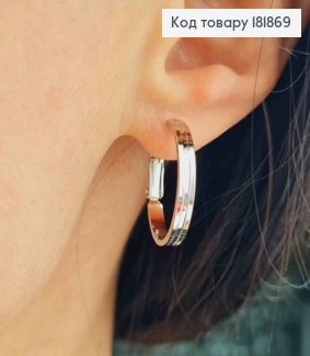 Серьги кольца, ширина 3мм, диаметр 2см, итальянская застежка, XUPING 181869 фото
