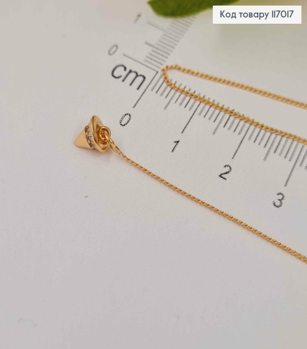 Серьги протяжки, с конусной подвеской с камешками, 8см, Xuping 18К 117017 фото 2