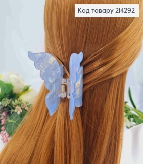 Краб пластик (акрил), МЕТЕЛИК, 7*6,5см, Перламутрово-Блакитного кольору 214292 фото