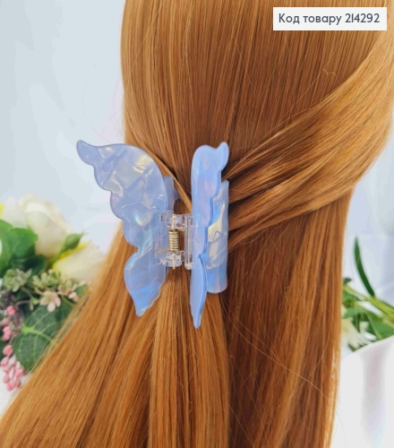 Краб пластик (акрил), МЕТЕЛИК, 7*6,5см, Перламутрово-Блакитного кольору 214292 фото 1