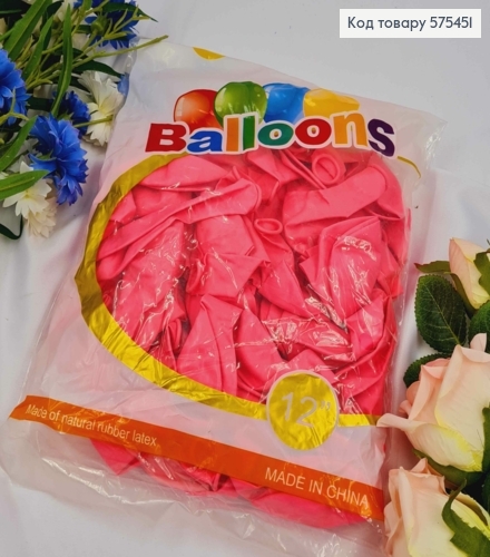 Повітряні кулі латексні, БЛІДО РОЖЕВІ 12', YH, 100 шт/уп 575451 фото 1