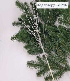 Гілочка декоративна СРІБЛО з кульками блиск, 50см 620356 фото