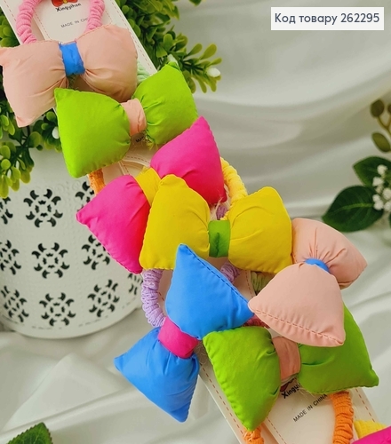 Резинки 5,5см(10шт) "Бантик однотонный" (7*3см) в ассортименте 262295 фото 1