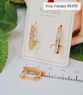 Серьги стрелы, с камешками, 1,5см, англ. зам. Xuping 18K 116435 фото