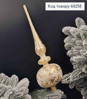 Верхівка  ЗОЛОТО + оксамит, висота 35см, Новорічна прикраса, пластик, Україна 611258 фото