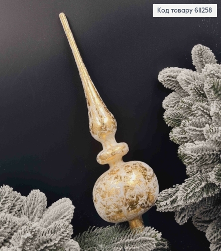 Верхівка  ЗОЛОТО + оксамит, висота 35см, Новорічна прикраса, пластик, Україна 611258 фото 1