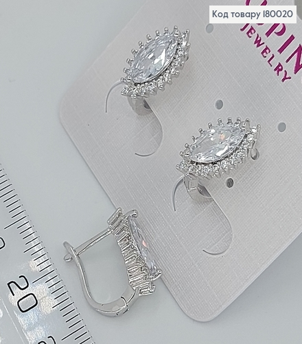 Серьги с большим камнем   180020 фото 1