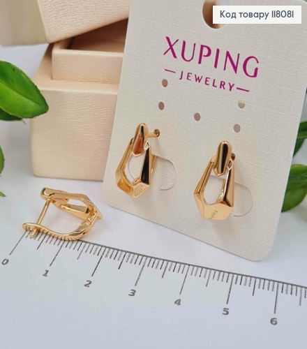 Серьги "ГЛОРИЯ", 1,5см, английская застежка, Xuping 18К 118081 фото 1