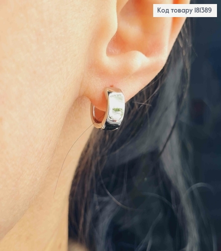 Сережки родовані, кільця 1см, шир.5мм, Xuping  181389 фото 2