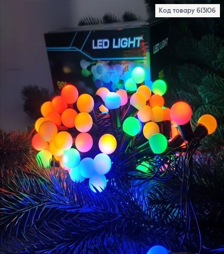 Гірлянда куля 10 мм  чорний  дріт 9 м  90 LED кольорова(з подовжувачем) 613106 фото 1