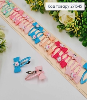 Набор детских заколок, тик-так, с бантиками Хэллоу Китти, 20 шт/наб. 271345 фото