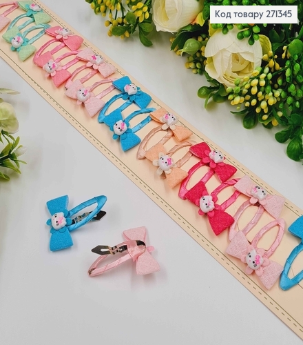 Набор детских заколок, тик-так, с бантиками Хэллоу Китти, 20 шт/наб. 271345 фото 1
