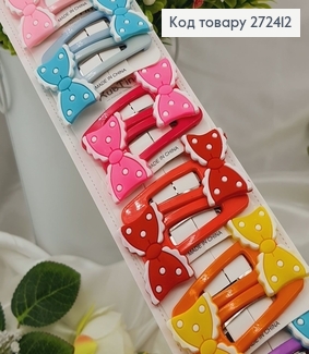 Заколка тик-так "Бантик с кружевом" 6см. 20шт.\уп 272412 фото