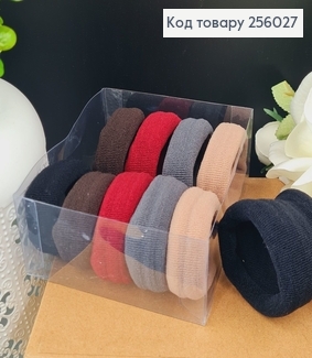 Резинка (10шт)микрофибра 4см темная "Тугая" широкая  в асорт. 256027 фото