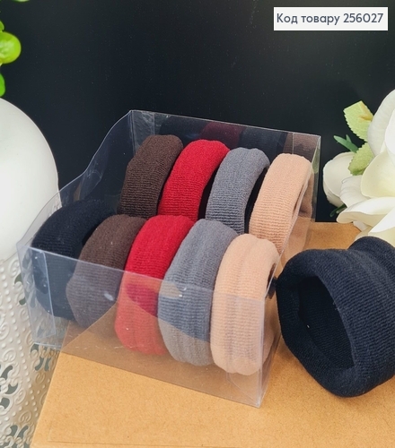 Резинка (10шт)микрофибра 4см темная "Тугая" широкая  в асорт. 256027 фото 1