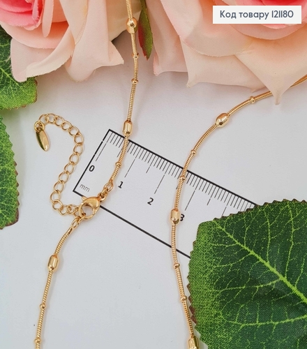 Цепочка, снейк с разными бусинками, дл. 45+5см, Xuping 18K 121180 фото 1
