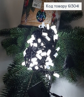 Гирлянда лампочка-цилиндр черная проволока 9 м 100 LED белая холодная 613041 фото