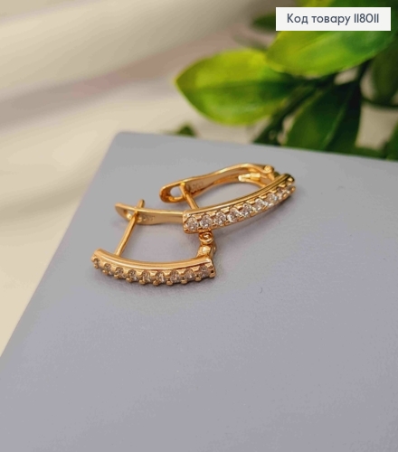 Серьги украшены Блестящими камешками, 1,7см, английская застежка, Xuping 18KСерьги украшены Блестящими камешками, 1,7см, английская застежка, Xuping 18K 118011 фото 3