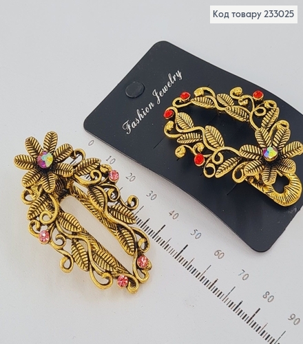 Заколка Стрела Изысканная 6 см бронзовая с камнями в асс. 233025 фото 1