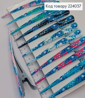 Заколка стрела металл разноцветные цветочки 12,5 см 224037 фото