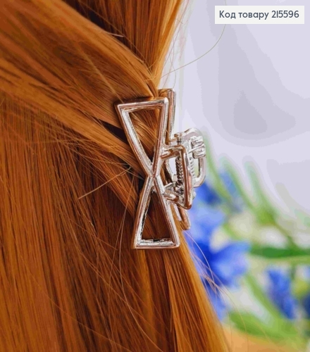 Краб метал "Бантик" з трикутничків, 2,5см, кольори в асортименті 215596 фото 2